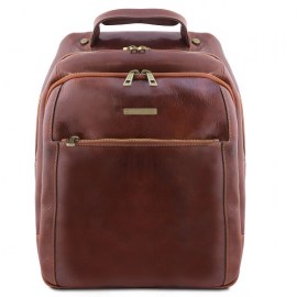 leather laptop backpack 3 Compartments Gino 